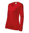 Червена памучна дамска блуза Slim-2 снимка