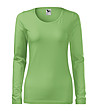 Светлозелена памучна дамска блуза Slim-0 снимка