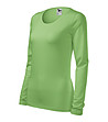 Светлозелена памучна дамска блуза Slim-2 снимка
