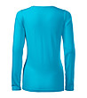 Светлосиня памучна дамска блуза Slim-1 снимка