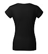 Черна памучна дамска тениска Louisa с V-образно деколте-1 снимка
