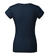 Тъмносиня памучна дамска тениска Louisa с V-образно деколте-1 снимка