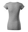 Памучна дамска тениска в сив меланж Louisa с V-образно деколте-1 снимка