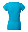 Памучна дамска тениска в синьо Louisa с V-образно деколте-1 снимка