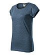 Дамска тениска в меланж на син деним Alisha-2 снимка
