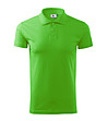 Зелена мъжка памучна блуза с яка Single-0 снимка