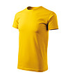 Мъжка памучна тениска в жълто Basic-2 снимка