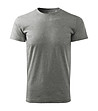 Мъжка памучна тениска в сив меланж Basic-0 снимка