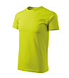 Мъжка памучна тениска в цвят лайм Basic-2 снимка
