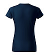 Дамска памучна тениска в тъмносиньо Basic-1 снимка