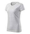 Дамска памучна тениска в светлосив меланж Basic-2 снимка