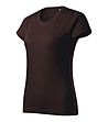 Дамска памучна тениска в тъмнокафяво Basic-2 снимка