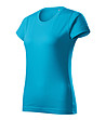 Дамска памучна тениска в синьо Basic-2 снимка
