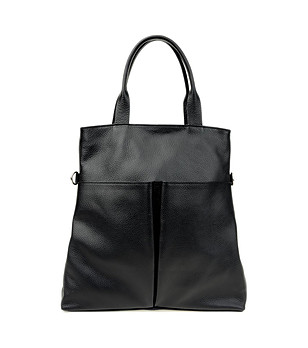 Черна дамска кожена чанта Simalia снимка