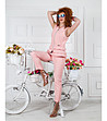 Елегантен комплект от елек и панталон в розово-0 снимка