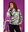 Дамска блуза с многоцветен принт в бежово-0 снимка