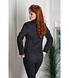 Черен памучен костюм от сако и панталон-2 снимка