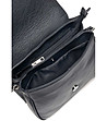Черна дамска кожена чанта за рамо Rina-3 снимка