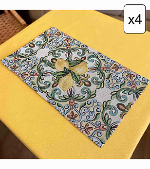 Комплект от 4 текстилни салфетки Gobelin lemon 30x50 см снимка
