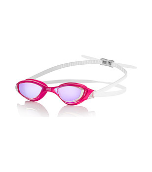 Очила за плуване в циклама и бяло с огледални лещи Xeno снимка
