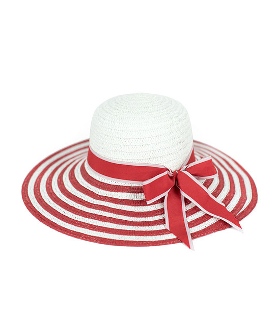 Дамска лятна шапка в бяло и червено Berdina снимка