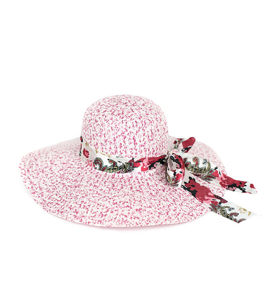 Дамска шапка в меланж на бяло и розово Carian снимка