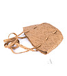 Бежова дамска чанта от естествени материали с дълги презрамки-1 снимка