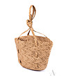 Бежова дамска чанта от естествени материали с дълги презрамки-2 снимка