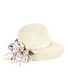 Светлобежова дамска шапка с декоративно цвете Dina-0 снимка