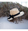 Дамска шапка федора в бежово и черно Felipa-4 снимка