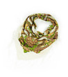 Бял шал с принт в кафяво и зелено Simona-0 снимка