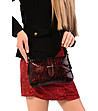 Дамска кожена чанта с ефектен принт в цвят бургунд Malena-0 снимка