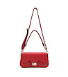 Червена кожена дамска чанта за рамо Eliza-0 снимка