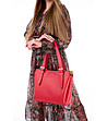 Червена кожена дамска чанта Grace-0 снимка