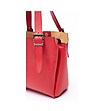 Червена кожена дамска чанта Grace-4 снимка