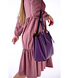 Виолетова кожена дамска чанта Grace-2 снимка