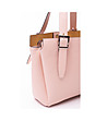 Розова кожена дамска чанта Grace-2 снимка