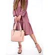 Розова кожена дамска чанта Grace-3 снимка