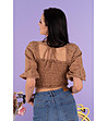 Дамска блуза в цвят камел от английска дантела Julia-2 снимка