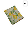 Комплект от 4 бр. текстилни салфетки с принт лимони Adel-1 снимка