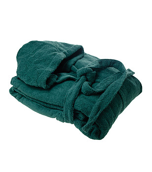 Тъмнозелен памучен халат за ръст 164 см снимка