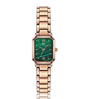 Дамски розовозлатист часовник със зелен циферблат Isla снимка