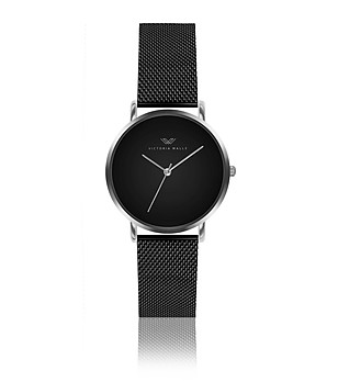 Дамски часовник в черно и сребристо Amelia снимка