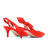 Червени дамски велурени обувки на ток-2 снимка