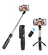 Селфи стик със стойка и Bluetooth за телефони и фотоапарати-1 снимка