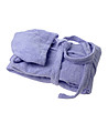 Лилав памучен халат за ръст 182 см-0 снимка