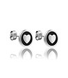 Дамски обеци в сребристо и черно Earrings-2 снимка