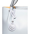 Светлосиня дамска кожена чанта Inetta-3 снимка
