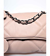 Дамска кожена чанта в цвят пудра Emilia-2 снимка