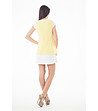 Ежедневна рокля с райета в жълто и бяло-1 снимка